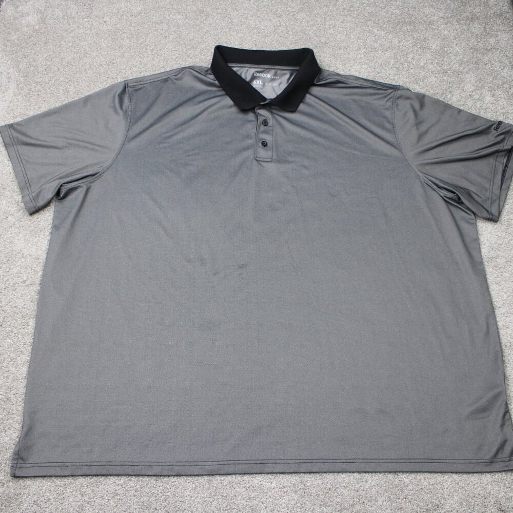 Reebok Golf Polo Shirt Mens 6XL Black Polyester‎ Stretch Short Sleeve Pullover